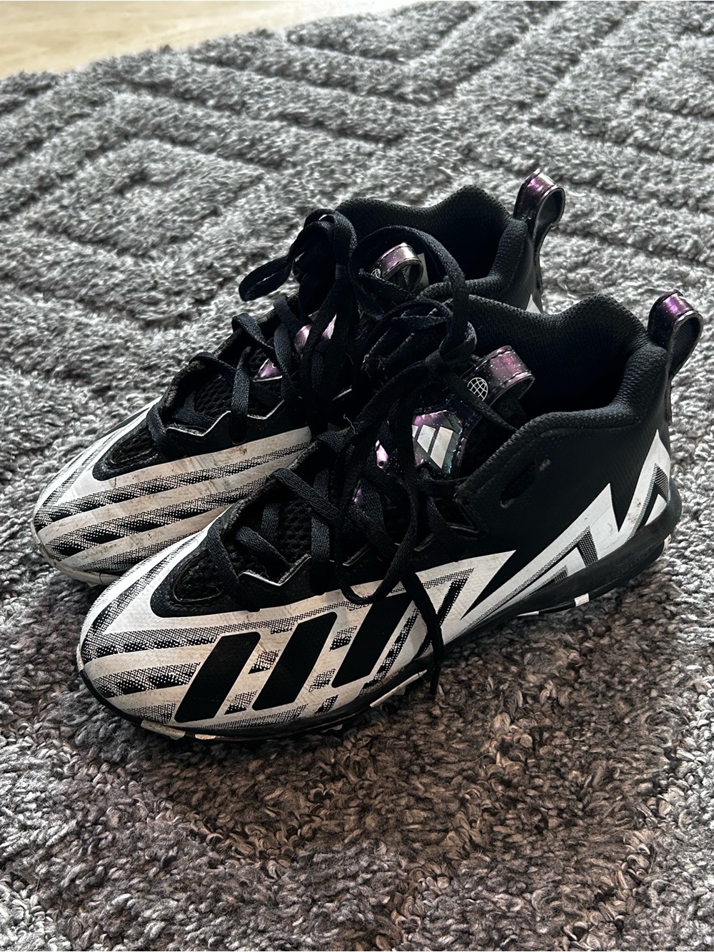 adidas Kids Black and Silver Sports Sneakers